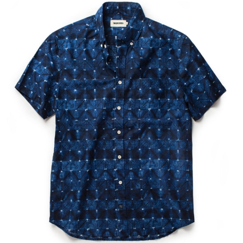 Taylor Stitch THE SHORT SLEEVE JACK in Deep Navy Geo Size 46 / XXL